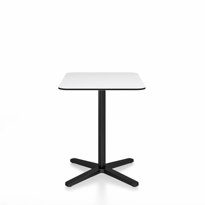 Emeco 2 Inch X Base Cafe Table - Rectangular Coffee table Emeco Black Powder Coated White HPL 