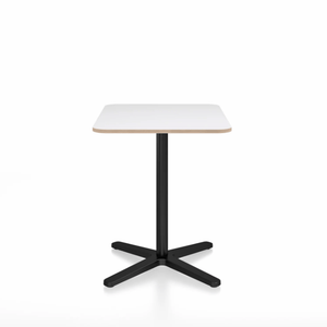 Emeco 2 Inch X Base Cafe Table - Rectangular Coffee table Emeco Black Powder Coated White Laminate Plywood 