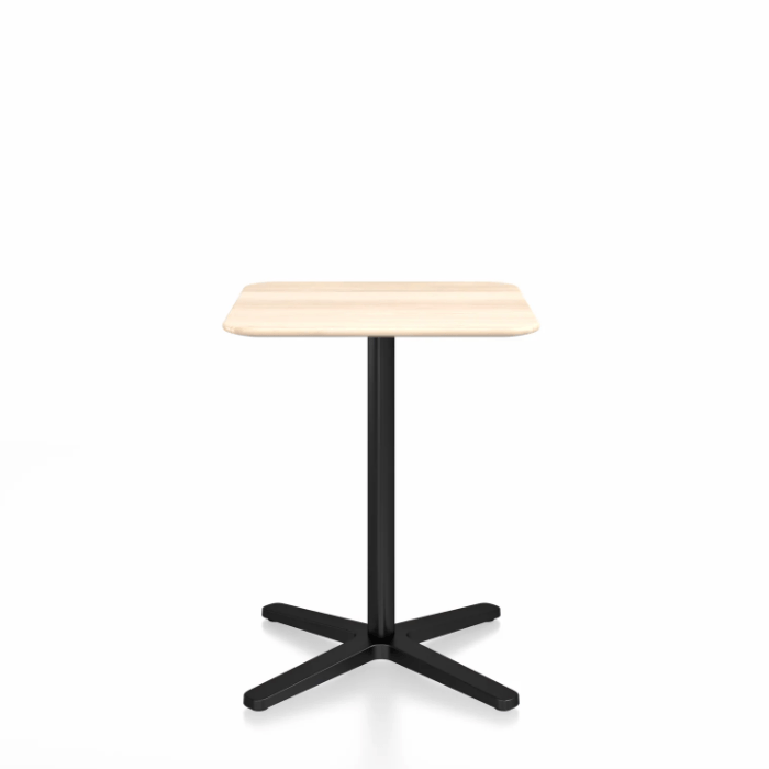 Emeco 2 Inch X Base Cafe Table - Square Coffee Tables Emeco 24&quot; / 60 cm Black Powder Coated Accoya (Outdoor Approved)