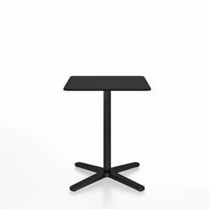 Emeco 2 Inch X Base Cafe Table - Square Coffee Tables Emeco 24" / 60 cm Black Powder Coated Black HPL