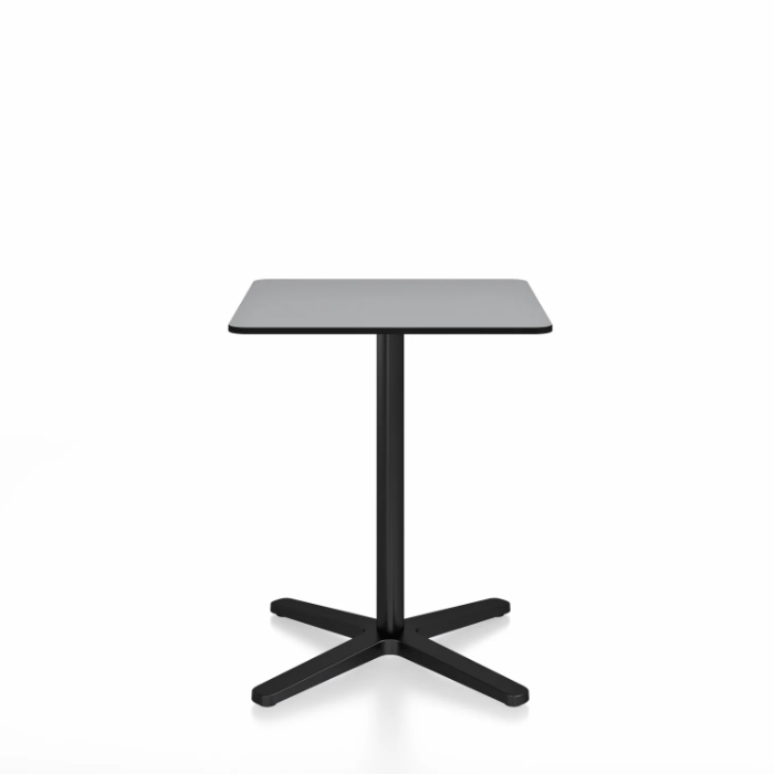 Emeco 2 Inch X Base Cafe Table - Square Coffee Tables Emeco 24&quot; / 60 cm Black Powder Coated Grey HPL