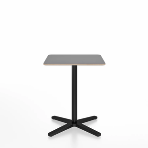 Emeco 2 Inch X Base Cafe Table - Square Coffee Tables Emeco 24" / 60 cm Black Powder Coated Grey Laminate Plywood