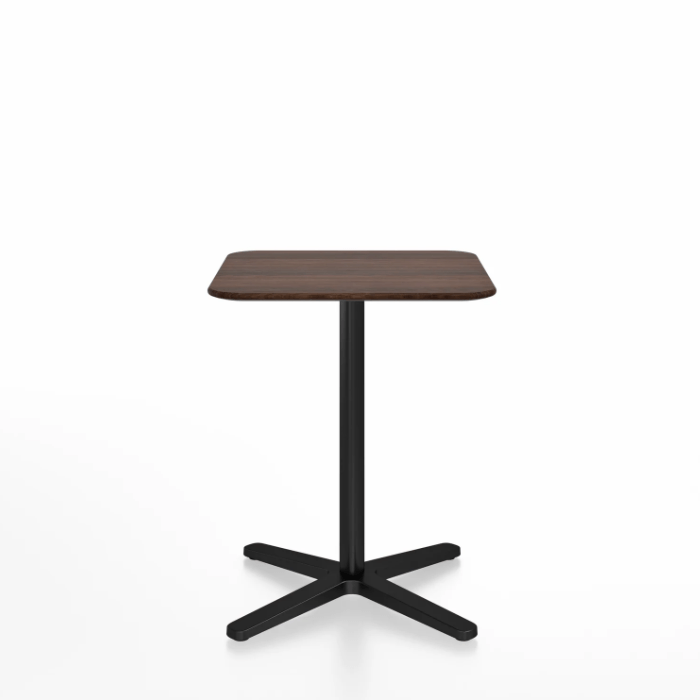 Emeco 2 Inch X Base Cafe Table - Square Coffee Tables Emeco 24&quot; / 60 cm Black Powder Coated Walnut