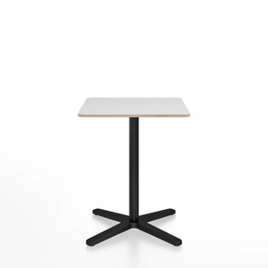 Emeco 2 Inch X Base Cafe Table - Square Coffee Tables Emeco 24" / 60 cm Black Powder Coated White Laminate Plywood