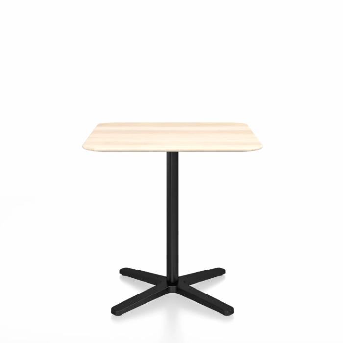 Emeco 2 Inch X Base Cafe Table - Square Coffee Tables Emeco 30&quot; / 76 cm Black Powder Coated Accoya (Outdoor Approved)