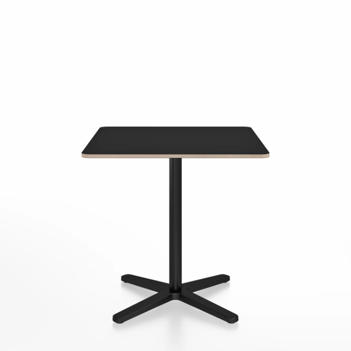 Emeco 2 Inch X Base Cafe Table - Square Coffee Tables Emeco 30" / 76 cm Black Powder Coated Black Laminate Plywood