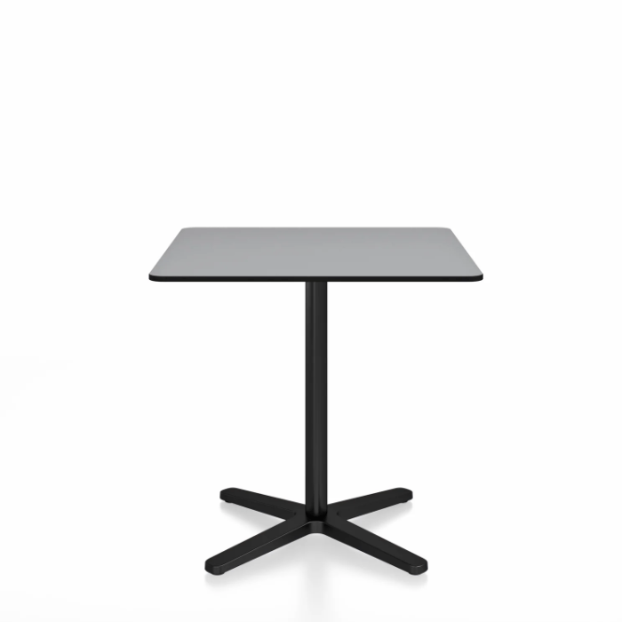 Emeco 2 Inch X Base Cafe Table - Square Coffee Tables Emeco 30&quot; / 76 cm Black Powder Coated Grey HPL