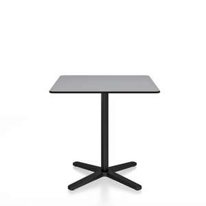 Emeco 2 Inch X Base Cafe Table - Square Coffee Tables Emeco 30" / 76 cm Black Powder Coated Grey HPL