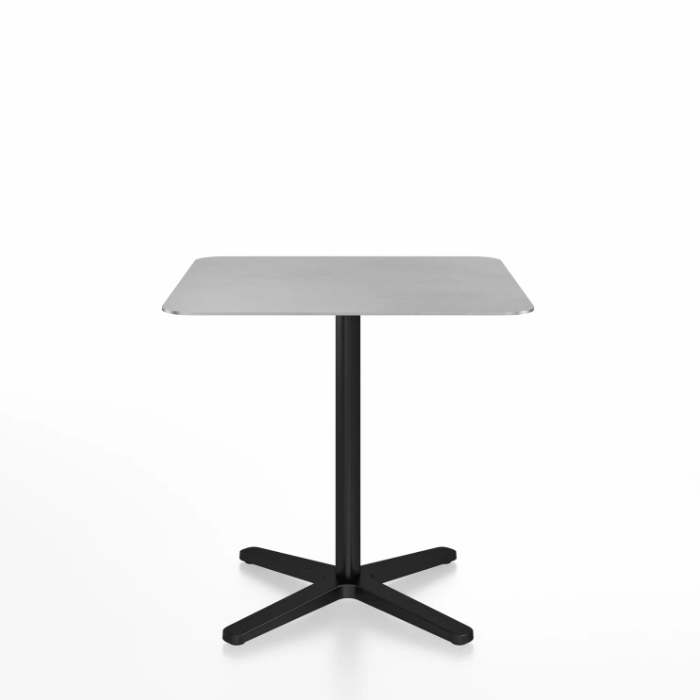 Emeco 2 Inch X Base Cafe Table - Square Coffee Tables Emeco 30&quot; / 76 cm Black Powder Coated Hand Brushed Aluminum
