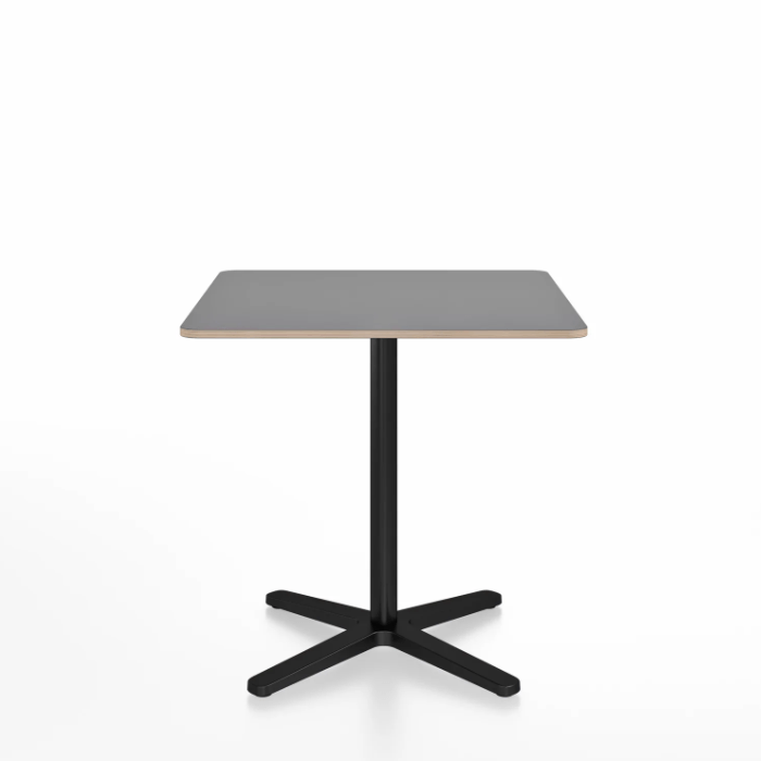 Emeco 2 Inch X Base Cafe Table - Square Coffee Tables Emeco 30&quot; / 76 cm Black Powder Coated Grey Laminate Plywood
