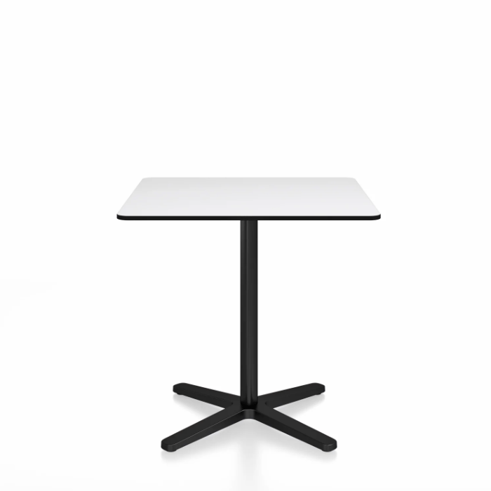 Emeco 2 Inch X Base Cafe Table - Square Coffee Tables Emeco 30&quot; / 76 cm Black Powder Coated White HPL