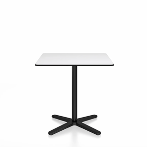 Emeco 2 Inch X Base Cafe Table - Square Coffee Tables Emeco 30" / 76 cm Black Powder Coated White HPL