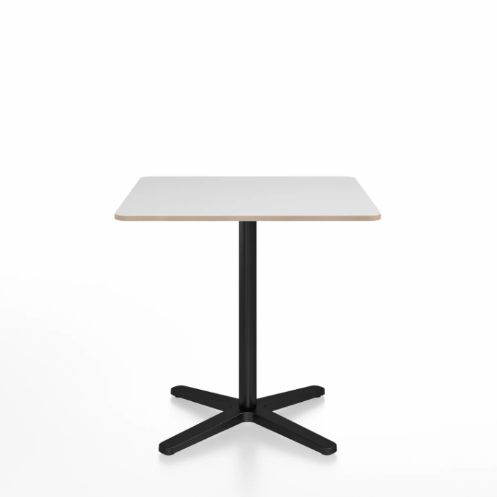 Emeco 2 Inch X Base Cafe Table - Square Coffee Tables Emeco 30" / 76 cm Black Powder Coated White Laminate Plywood