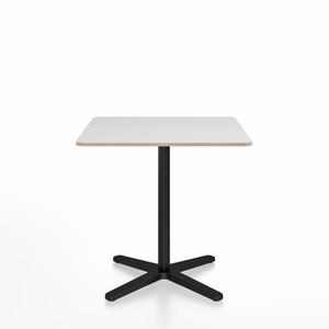 Emeco 2 Inch X Base Cafe Table - Square Coffee Tables Emeco 30" / 76 cm Black Powder Coated White Laminate Plywood
