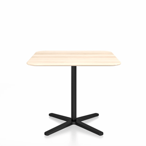 Emeco 2 Inch X Base Cafe Table - Square Coffee Tables Emeco 36" / 91 cm Black Powder Coated Accoya (Outdoor Approved)