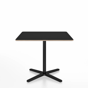 Emeco 2 Inch X Base Cafe Table - Square Coffee Tables Emeco 36" / 91 cm Black Powder Coated Black Laminate Plywood