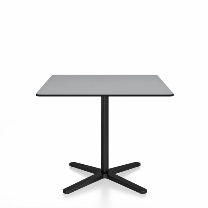 Emeco 2 Inch X Base Cafe Table - Square Coffee Tables Emeco 36" / 91 cm Black Powder Coated Grey HPL