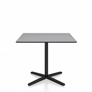 Emeco 2 Inch X Base Cafe Table - Square Coffee Tables Emeco 36" / 91 cm Black Powder Coated Grey HPL