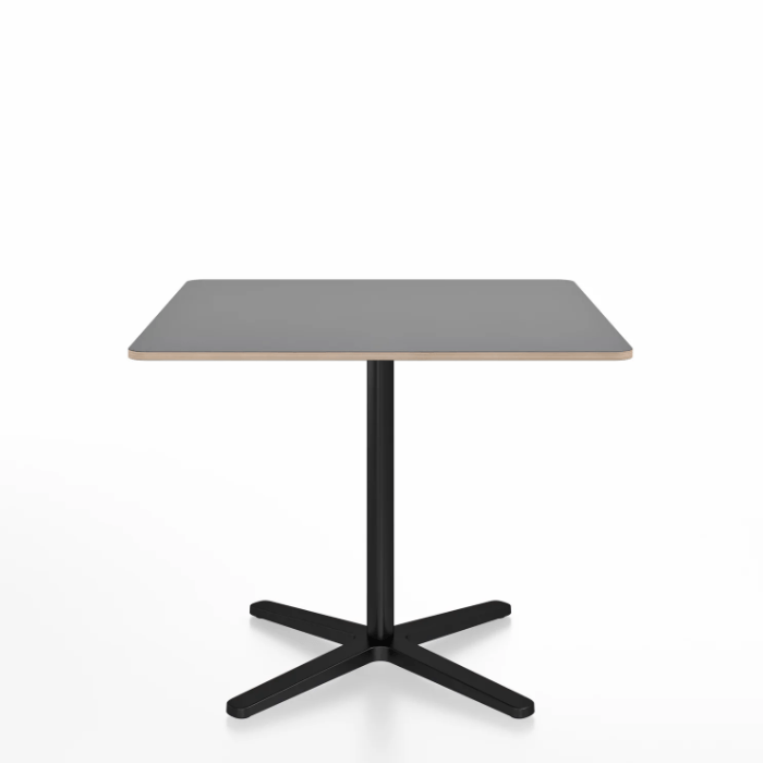 Emeco 2 Inch X Base Cafe Table - Square Coffee Tables Emeco 36" / 91 cm Black Powder Coated Grey Laminate Plywood