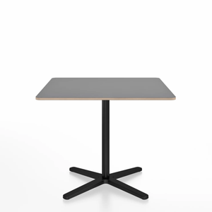 Emeco 2 Inch X Base Cafe Table - Square Coffee Tables Emeco 36" / 91 cm Black Powder Coated Grey Laminate Plywood
