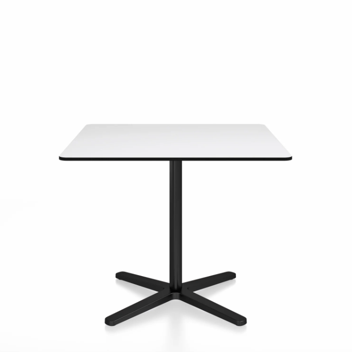 Emeco 2 Inch X Base Cafe Table - Square Coffee Tables Emeco 36" / 91 cm Black Powder Coated White HPL