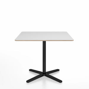 Emeco 2 Inch X Base Cafe Table - Square Coffee Tables Emeco 36" / 91 cm Black Powder Coated White Laminate Plywood