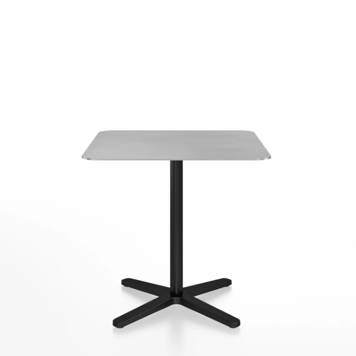 Emeco 2 Inch X Base Cafe Table - Square Coffee Tables Emeco 36&quot; / 91 cm Black Powder Coated Hand Brushed Aluminum
