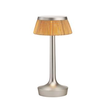Bon Jour Unplugged Table Lamp Table Lamps Flos Matt Chrome Rattan 