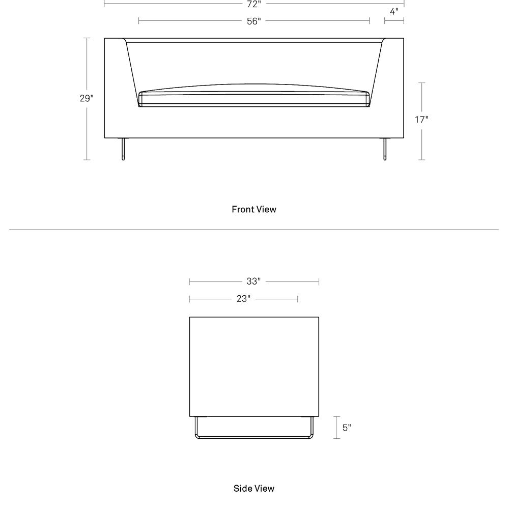 Bonnie 72" Velvet Sofa Sofa BluDot 