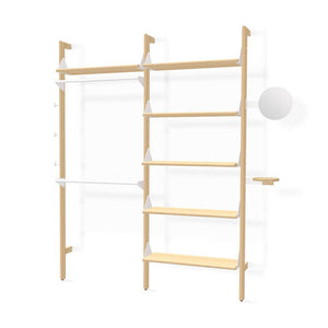 Branch-2 Display Unit Shelves Gus Modern Blonde Uprights / White Brackets / Blonde Shelves 