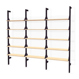 Branch-3 Shelving Unit Shelves Gus Modern Black Uprights / Black Brackets / Blonde Ash Shelves 