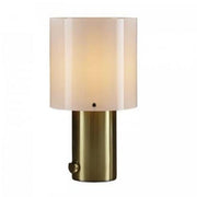 Walter Table Size 2 Table Lamp Original BTC Brass & Opal Glass 