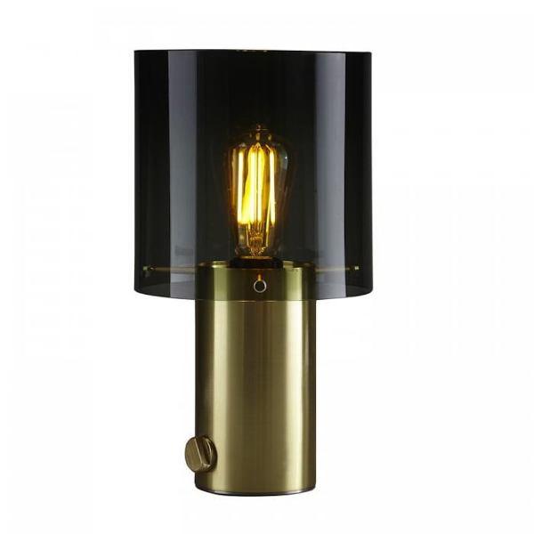Walter Table Size 2 Table Lamp Original BTC Brass with Anthracite Glass 