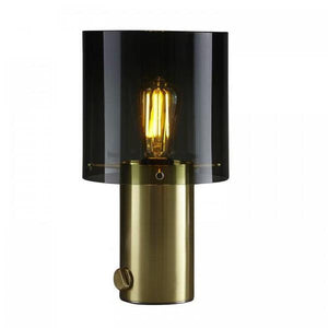 Walter Table Size 2 Table Lamp Original BTC Brass with Anthracite Glass 