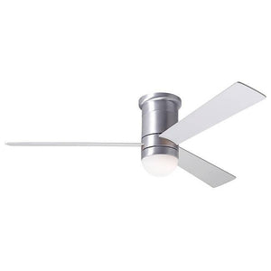 Cirrus Flush DC Ceiling Fan Ceiling Fans Modern Fan Co Brushed Aluminum White Wall Control With 17w LED