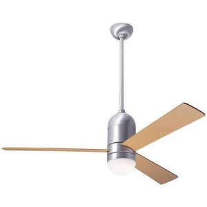 Cirrus DC Ceiling Fan Ceiling Fans Modern Fan Co Brushed Aluminum Maple Wall Control With 17w LED