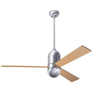 Cirrus DC Ceiling Fan Ceiling Fans Modern Fan Co Brushed Aluminum Maple Wall Control Without Light