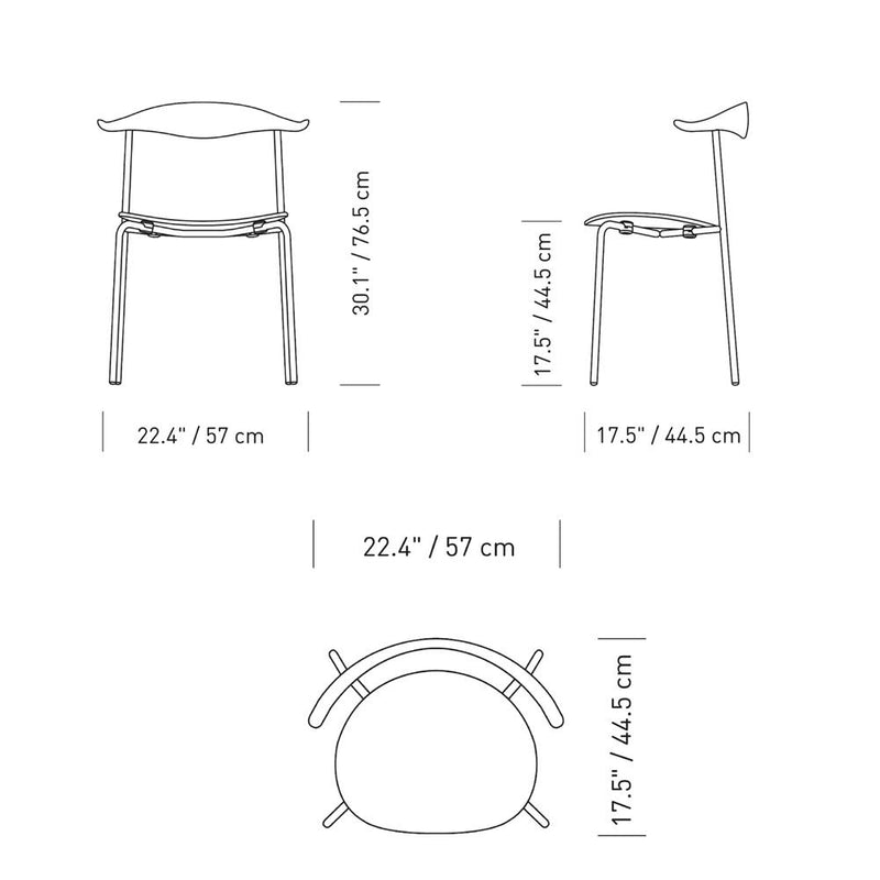 CH88p Stacking Chair With Upholstered Seat Side/Dining Carl Hansen 