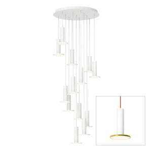 Cielo 13 Multi-Light LED Pendant hanging lamps Pablo Cielo chandelier 13 - White / Moss / Copper cord 