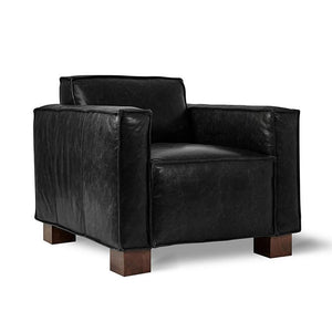 Cabot Chair lounge chair Gus Modern Saddle Black Leather 