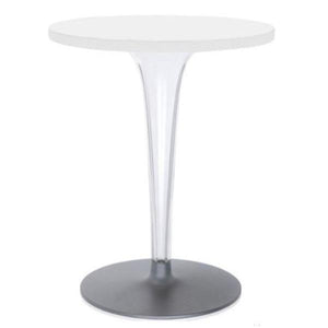 Toptop Pleated Leg & Base - Laminated Top table Kartell Round 23.625" White Round Top