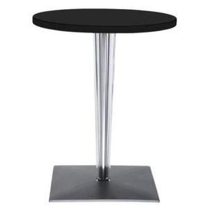 Toptop Pleated Leg & Base - Laminated Top table Kartell Square 23.625" Black Round Top