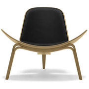 CH07 Lounge Chair Quick Ship lounge chair Carl Hansen Oak White Oil - Loke 7150 Black Leather 
