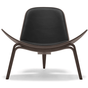 CH07 Lounge Chair Quick Ship lounge chair Carl Hansen Walnut oiled - Thor 301 Black leather 