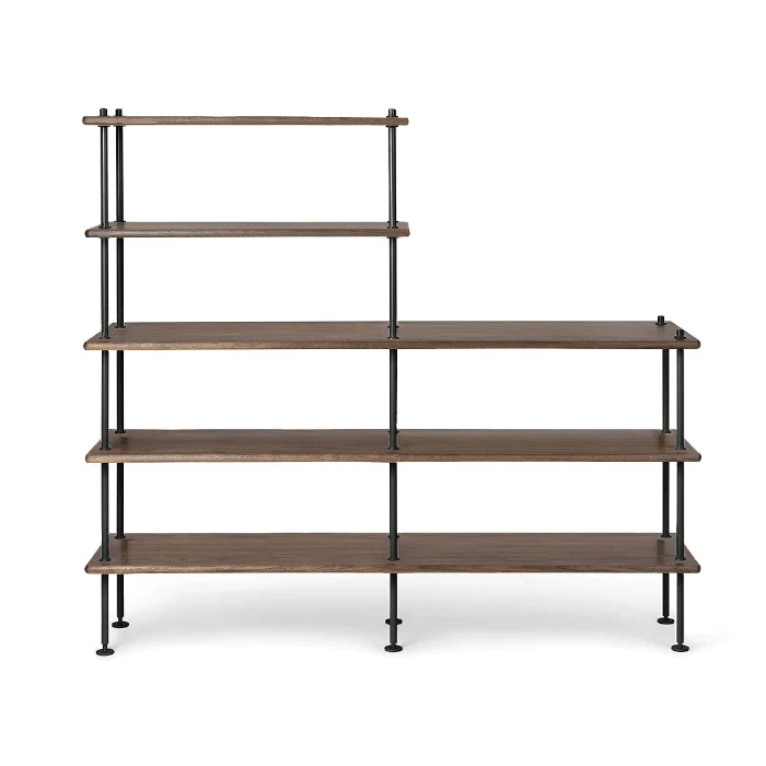 BM0253 Modular Shelving System - Version 2 Shelves Carl Hansen BM0253 - example 2 Black (NCS S9000-N) Walnut - Oiled