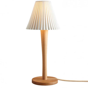 Cecil Table Light Table Lamp Original BTC Oak Stem Sand and Taupe Braided Cable 