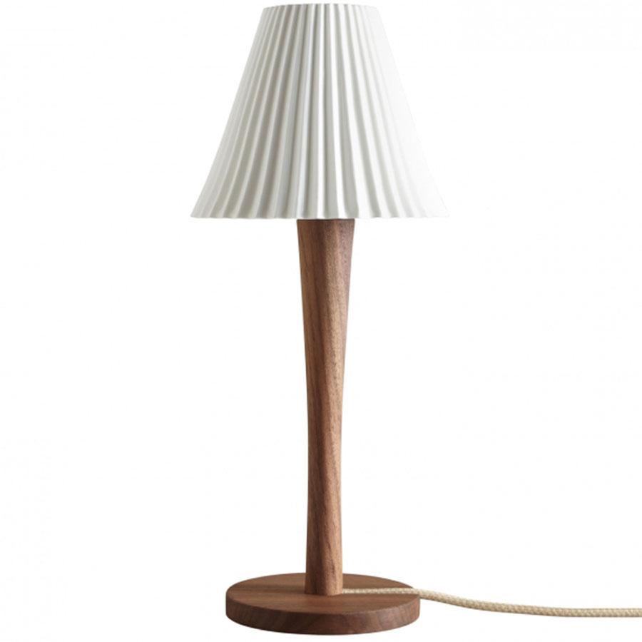 Cecil Table Light Table Lamp Original BTC Walnut Stem Sand and Taupe Braided Cable 