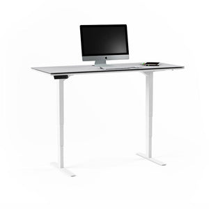 Centro Lift Desk Desk's BDI Satin White with Grey Top 6451 