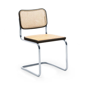 Cesca Cane Chair Side/Dining Knoll Armless Ebonized Frame 