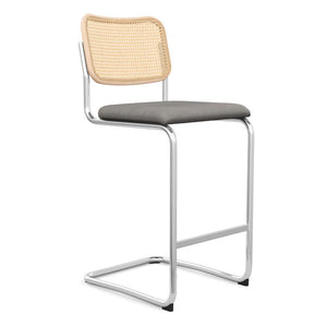 Cesca Stool Upholstered Seat & Cane Back Stools Knoll 
